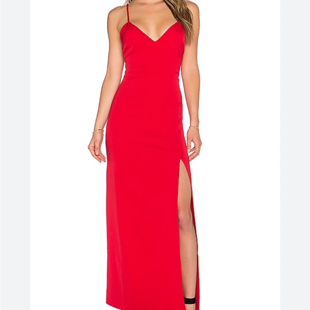 NBDxNaven Twins Red Honey Maxi Dress